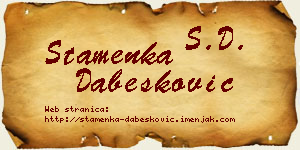 Stamenka Dabesković vizit kartica